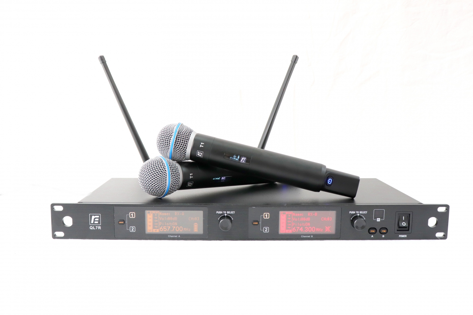 RFIntell QL7R/T1-B 720,500-754,000 МГц 2-канальная радиосистема с 2-мя ручными микрофонами в Мегионе